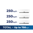 27,000 BTU 24.6 SEER2 ACiQ 3-Zone Wall Mounted Mini Split System w/ WiFi - 6+6+6 - ES-27Z-M3/ACIQ-06W-HH-M-3