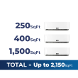 36,000 BTU 23.9 SEER2 ACiQ 3-Zone Wall Mounted Mini Split System w/ WiFi - 6+9+24 - ES-36Z-M4/ACIQ-06W-HH-M/ACIQ-09W-HH-M/ACIQ-24W-HH-M