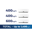 27,000 BTU 23 SEER2 ACiQ 3-Zone Wall Mounted Mini Split System - Extreme Series - WiFi Enabled - 9+9+12 - ACIQ-27Z-HH-M3B / 2-ACiQ-09W-HH-M / ACIQ-12W-HH-MB