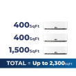 36,000 BTU 22.2 SEER2 ACiQ 3-Zone Wall Mounted Mini Split System - Extreme Series - WiFi Enabled - 9+9+24 - ACiQ-36Z-HH-M4 / 2-ACiQ-09W-HH-M / ACiQ-24W-HH-M