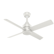 Hunter TRAK Edge Commercial Ceiling Fan - 60 Inch 240 Volts without Light, White - 76213