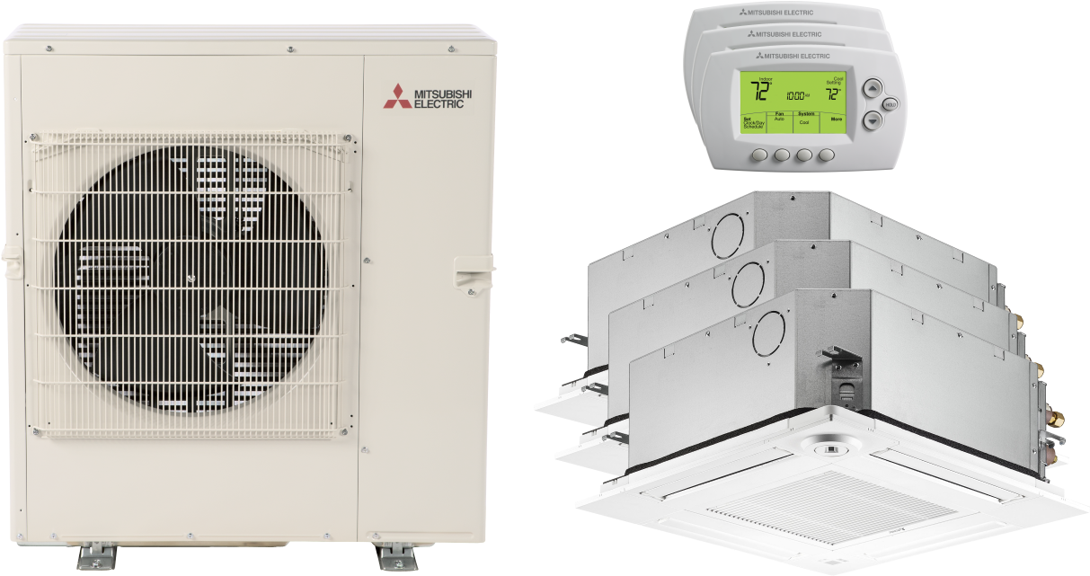 Mitsubishi MSeries 23,600 BTU Three Zone Floor Mount Mini Split Heat