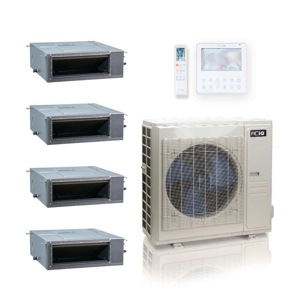 48,000 BTU 20.4 SEER2 ACiQ Standard 4-Zone Concealed Duct Mini Split ...