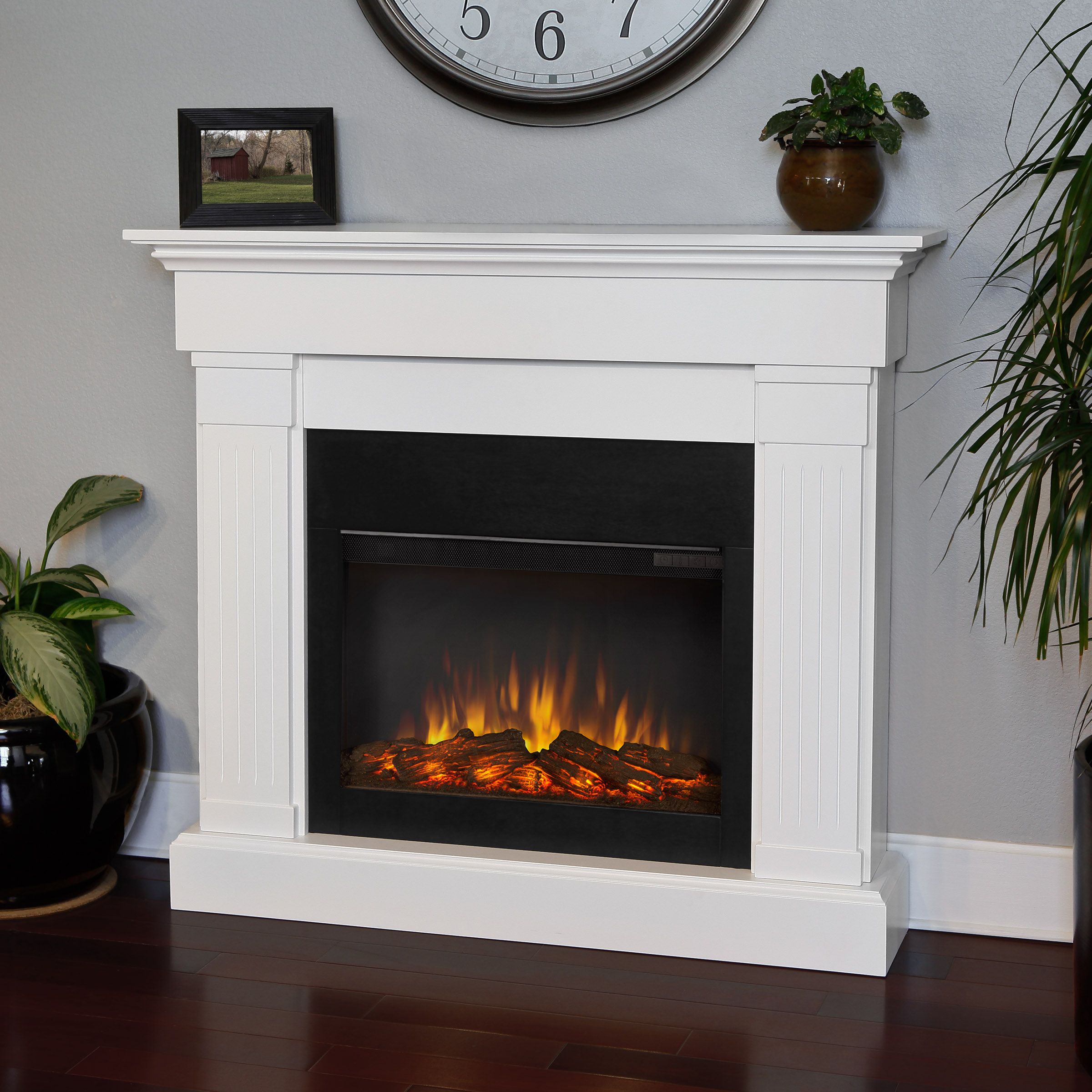 Real Flame Callaway Grand Electric Fireplace in White - 8020E-CO