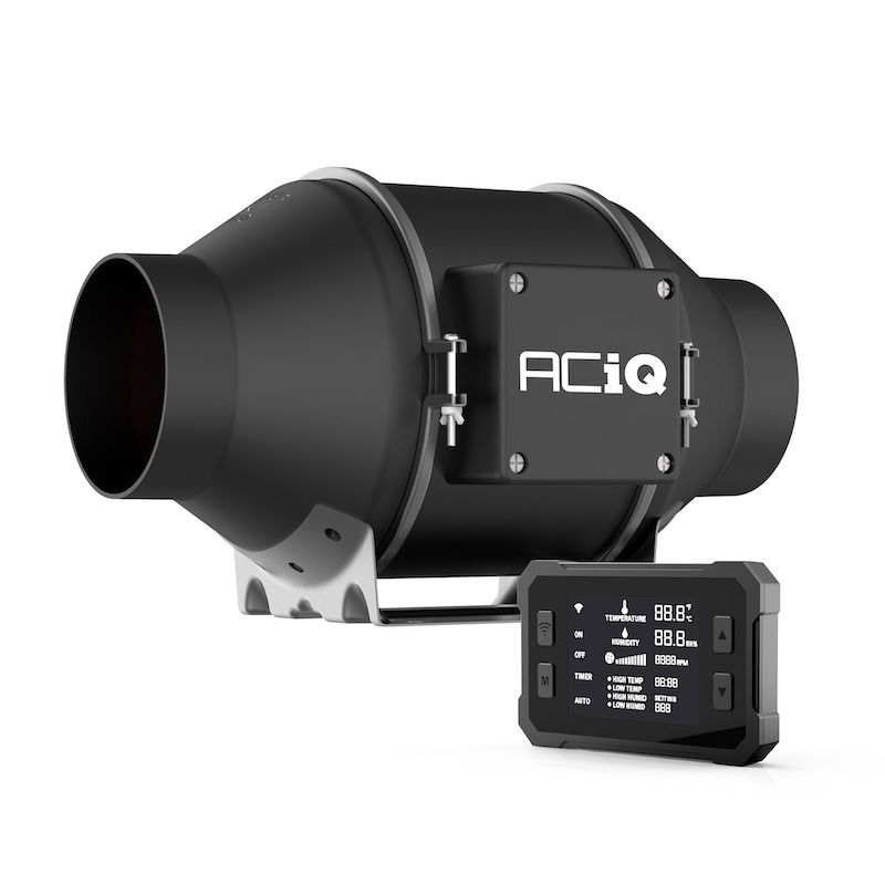 ACiQ 8 Inch High Speed Mixed Flow Inline Duct Fan with Temp & Humidity ...