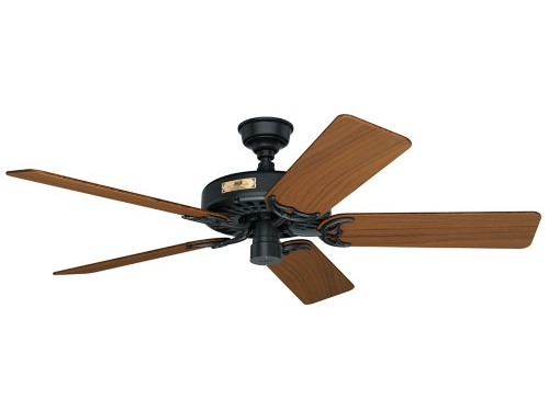 Hunter Outdoor Original 52 Inch Matte Black Ceiling Fan with Teak