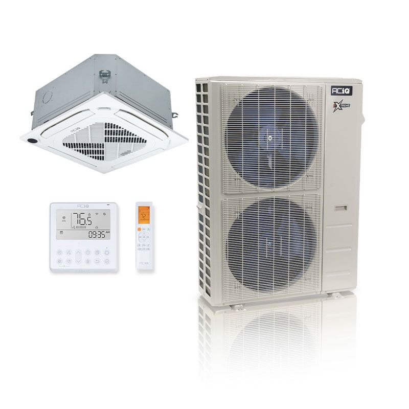 キューマットエース　AC9000 48,000 BTU ACiQ Extreme 23 SEER2 Single Zone Ceiling Cassette Mini