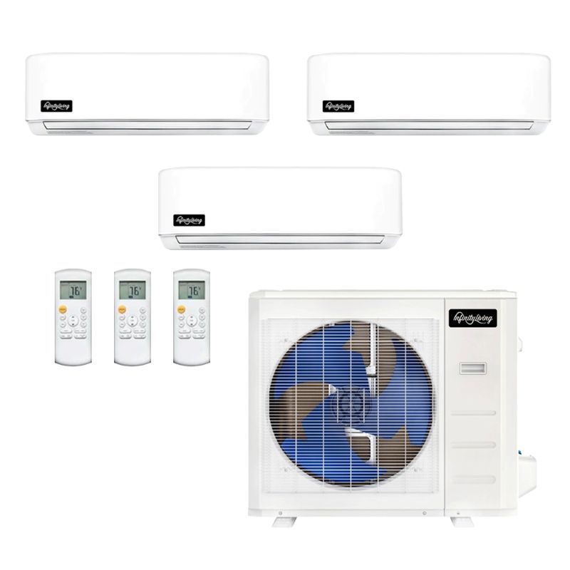 27,000 BTU Infinity Living DIYCOOL 23 SEER2 Tri Zone Mini Split Wall ...
