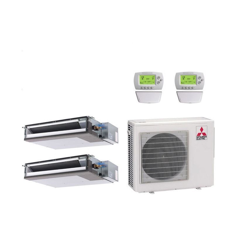 Mitsubishi 20,000 BTU SEZ-AD-Series 20 SEER2 2 Zone Concealed Duct