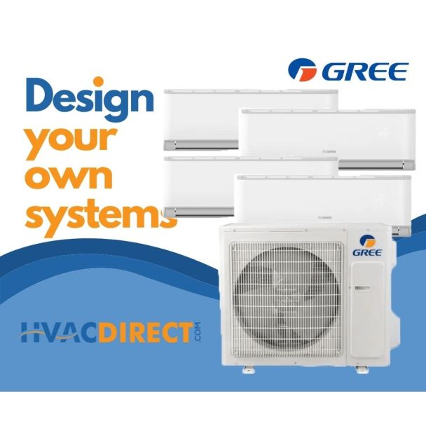 Gree Ac Vir18hp230v1bh Gree 36,000 BTU 23 SEER Quad Zone Mini