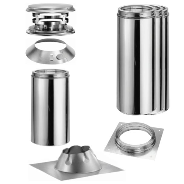 DuraVent 8in x 15ft Built-In Fireplace Chimney Kit - 8DT-KIT-15