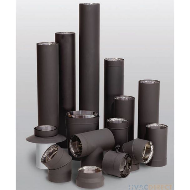 Ventis 8 Inch Double Wall Black Pipe