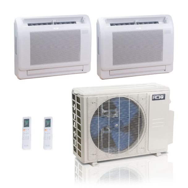 27,000 BTU 24.6 SEER2 ACiQ Mini Split System w/ 2 12k Floor Mounted Air Handler 12+12 - R410A - ES-27Z-M3B / 2-ACIQ-12FM-HH-MB