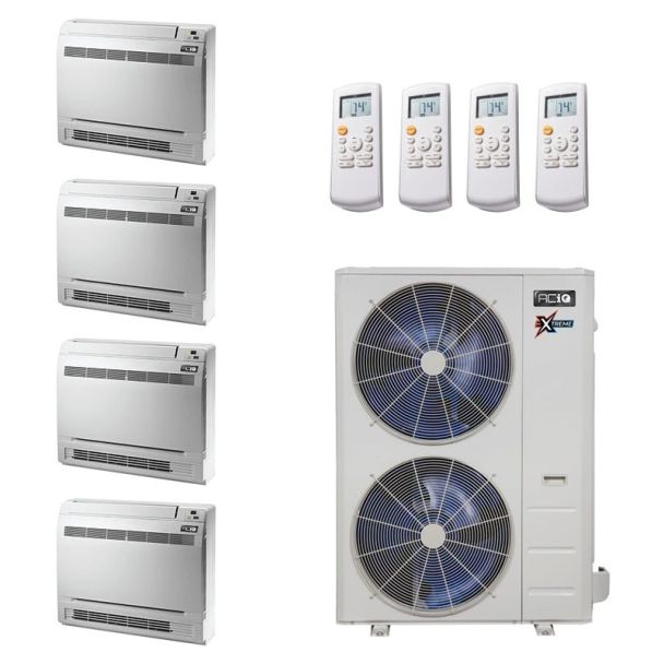 36,000 BTU 22.2 SEER2 ACiQ 4-Zone Floor or Ceiling Mounted Mini Split System Extreme Series - 12+12+12+12 - ACiQ-36Z-HH-M4 / 4-ACIQ-12FM-HH-MB