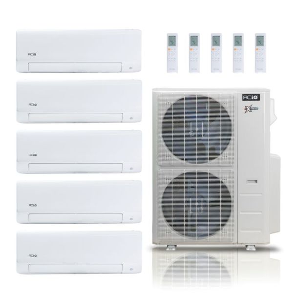 48,000 BTU 21.8 SEER2 ACiQ 5-Zone Wall Mounted Mini Split System w/ WiFi - 12+12+12+12+12 - ES-48Z-M5 / ACIQ-12W-HH-M-5