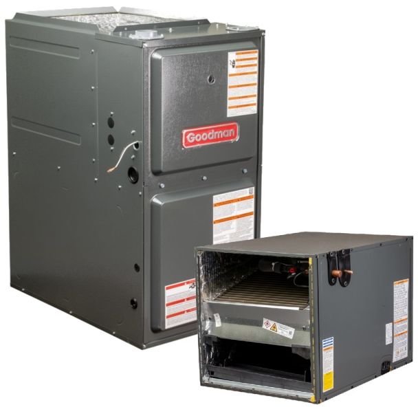 Goodman 5 Ton 96% AFUE 100000 BTU Furnace and Coil System - Horizontal - R32 - CHPTA6030D3 / GR9T961005CN