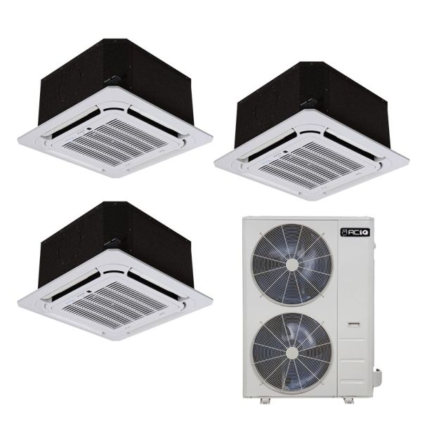 55,000 BTU 21.3 SEER2 ACiQ 3-Zone Ceiling Cassette Mini Split System - 12+12+24 - ES-55Z-M5/ACIQ-12CC-HH-M-2/ACIQ-24CC-HH-M