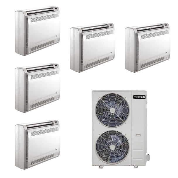 55,000 BTU 22 SEER2 ACiQ 5-Zone Floor Mounted Mini Split System - 12+12+12+12+18 - ES-55Z-M5 / ACIQ-12FM-HH-M-4/ ACIQ-18FM-HH-M