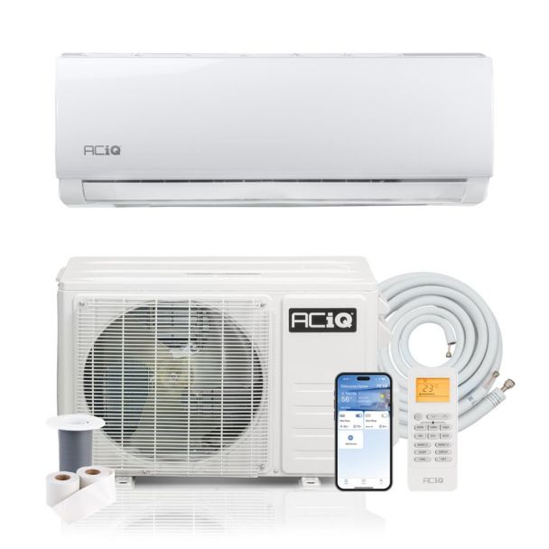 12,000 BTU 21 SEER2 ACiQ Essentials Single Zone Wall Mounted Mini Split System - White w/ WiFi - 230V