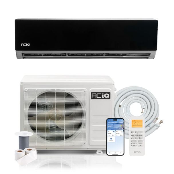 24,000 BTU 21 SEER2 ACiQ Essentials Single Zone Wall Mounted Mini Split System - Black w/ WiFi - 230V| R454B