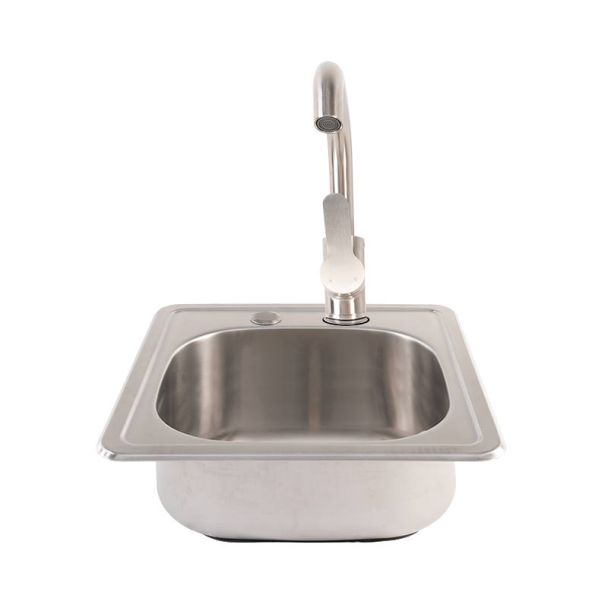 Buck Grill 15-Inch x 15-Inch 304SS Drop In Sink with Hot/Cold Faucet - BO BE-SNK1-B