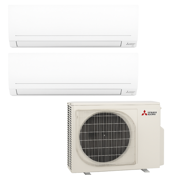 42,000 BTU 19 SEER Mitsubishi Dual Zone Mini Split H2i Hyper Heat Pump System 12+30 - R410A