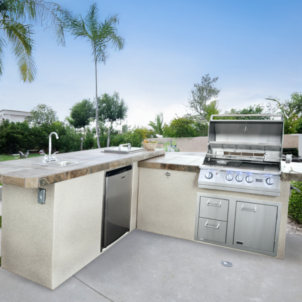 Lion 8-FT L-Shape Outdoor Kitchen Island - Commercial Q