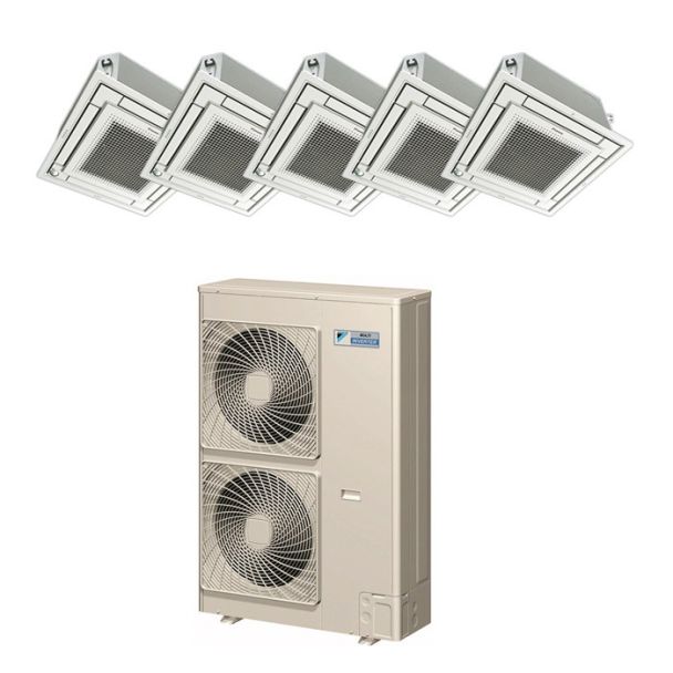 Daikin 48,000 BTU 18.8 SEER Five Zone Heat Pump System 12+12+12+12+12 - Ceiling Cassette