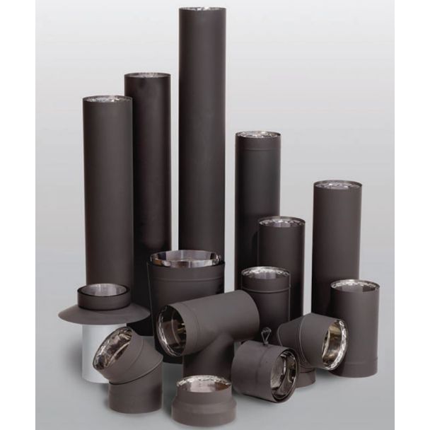Ventis 6 Inch Double Wall Black Pipe