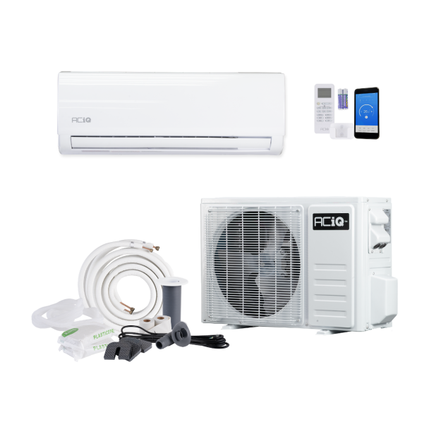 36,000 BTU ACiQ Essentials 19 SEER2 Single Zone Wall Mounted Mobile Home Mini Split Heat Pump System - R454B | White | 230V - ACIQ-K36Z-HP230B / ACIQ-K36W-W-HP230B-MH