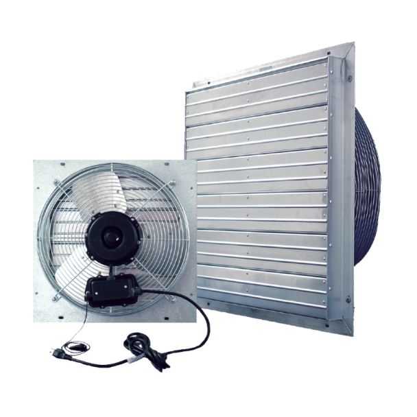 J&D 12” Indoor/Outdoor Shutter Fan, Direct Drive, 1,100 CFM, 1PH, 115V with 9” Cord