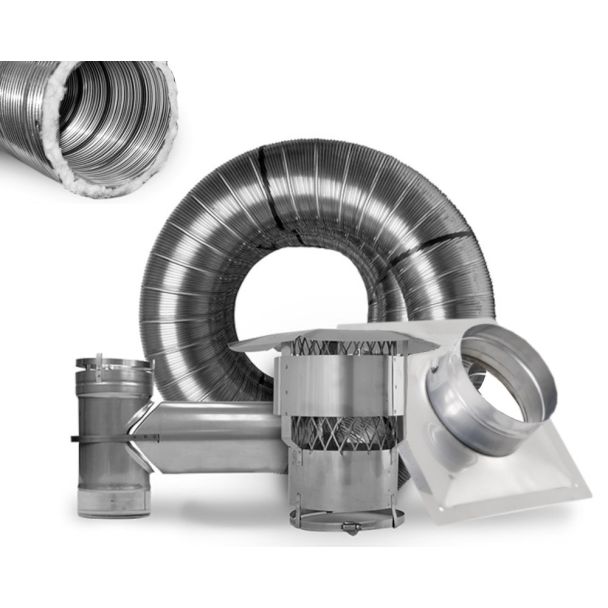 Ventis 6-Inch Pre-Insulated Chimney Liner Kit With Tee - K5T6PI