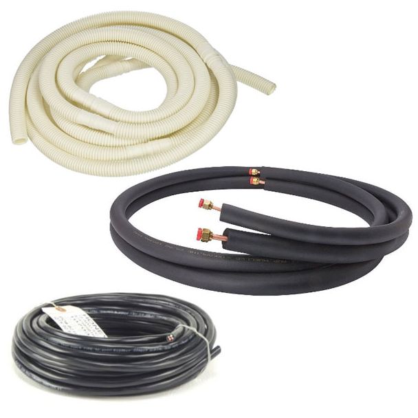 Ductless Mini Split Indoor Installation Kit - 1/4" x 1/2" Line Set - 25'