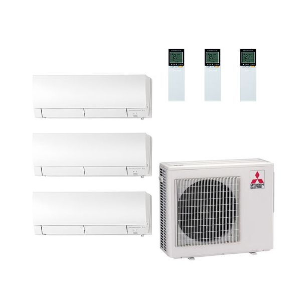 25,000 BTU 20 SEER Mitsubishi Tri Zone  Heat Pump System 9+9+9