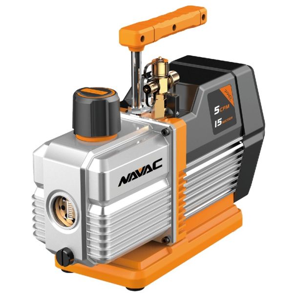 Navac NP5DP Vacuum Pump – 5 CFM, Dual Cylinder, 15 Micron Performance