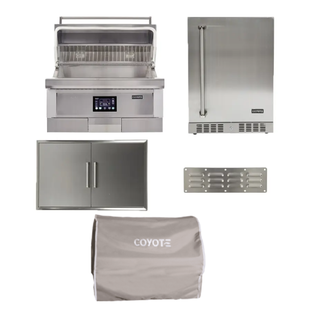 Coyote Pellet 36-Inch Built-In Grill W/Outdoor Kitchen Package Options - C2P36-PKG-2