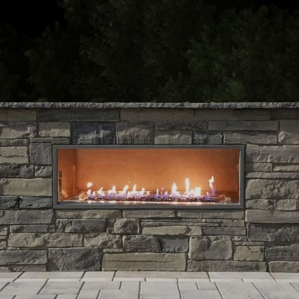 Firegear Outdoor 48" Kalea Bay Outdoor Gas Fireplace With LED Lights - OFP-48LECO-NLED