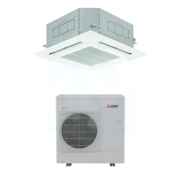 24,000 BTU Mitsubishi P-Series 22.6 SEER2 Single Ceiling Cassette Mini Split Heat Pump System - R454B | PUY-AH24NL / PLA-AE24NL