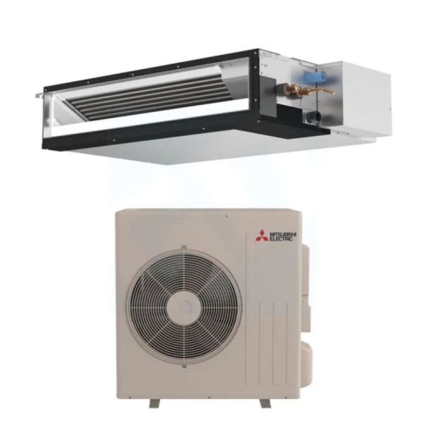 18,000 BTU Mitsubishi P-Series 20.1 SEER2 Single Horizontal-Ducted Mini Split Heat Pump System - R454B | PUZ-AK18NL / PEAD-AA18NL