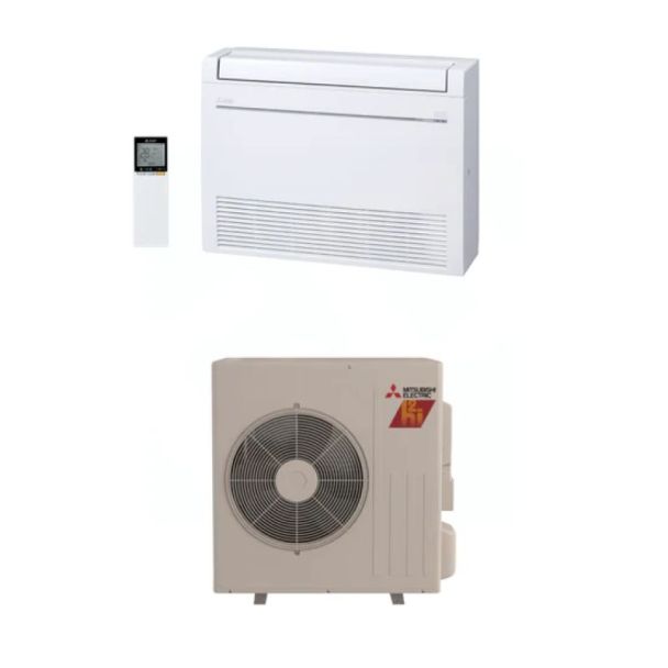 12,000 BTU Mitsubishi M-Series 17.2 SEER2 Single Zone Floor Mount Mini Split Hyper Heat Pump System - R454B | SUZ-AA12NLHZ / MFZ-KX12NL