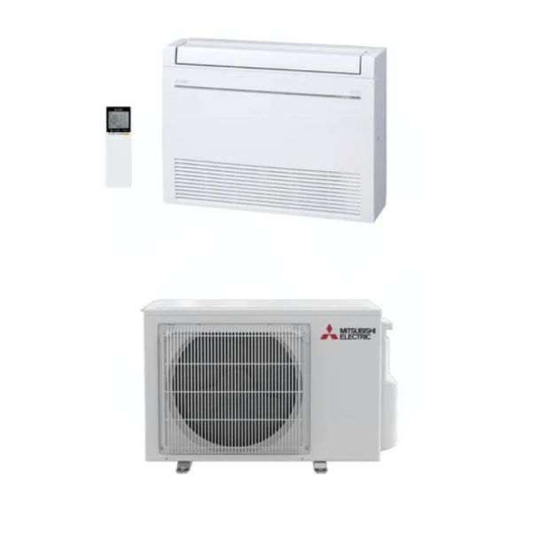 12,000 BTU Mitsubishi M-Series 17.2 SEER2 Single Zone Floor Mount Mini Split Heat Pump System - R454B | SUZ-AA12NL / MFZ-KX12NL