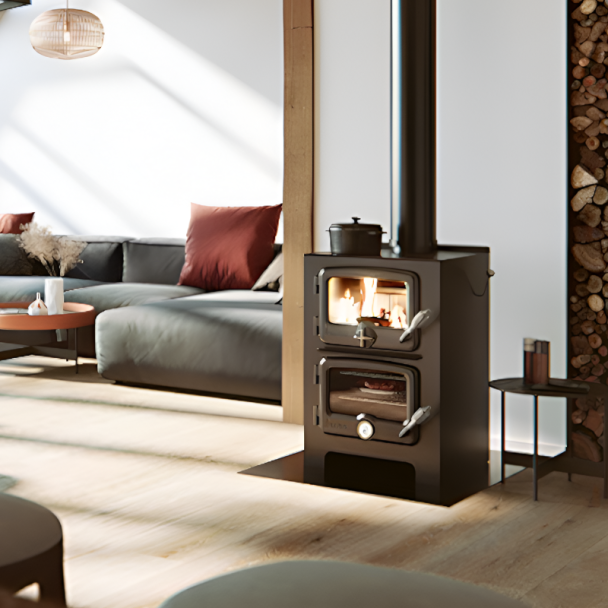 Nectre N350 Wood Cook Stove & Oven by Vermont Bun Baker - Heats 1000  Sq Ft