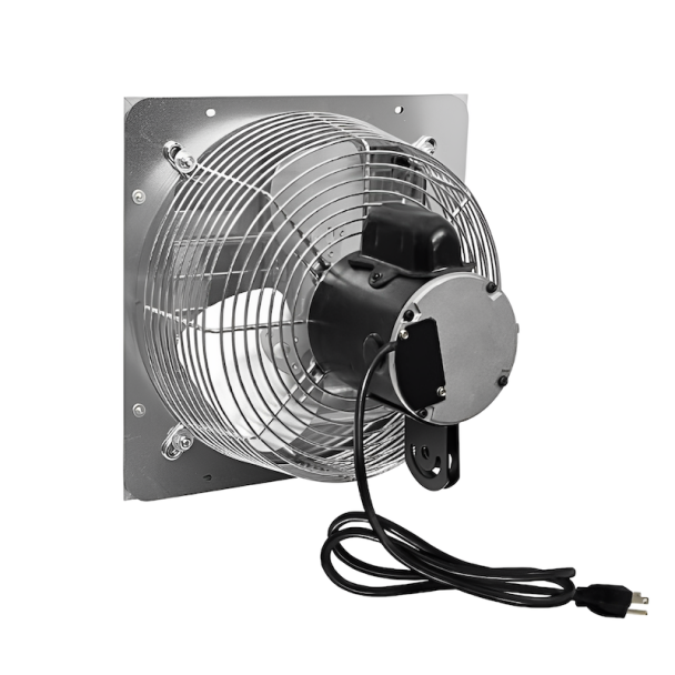J&D 10” Shutter Fan, Direct Drive, 464 CFM, 1PH, 1/8HP, 115V - with 9” Cord