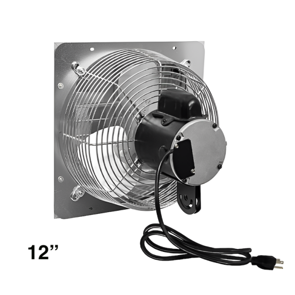 J&D 12” Shutter Fan, Direct Drive, 748 CFM, 1PH, 1/10HP, 115/230V