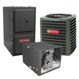2.5 Ton 13 SEER 96% AFUE 40,000 BTU Goodman Gas Furnace and Air Conditioner System - Horizontal