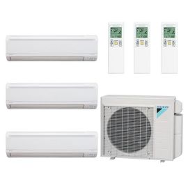 24,000 BTU 17 SEER Tri Zone Wall Mounted Daikin Mini-Split Heat Pump System 7+7+7