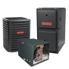 4 Ton 15 SEER 96% AFUE 120,000 BTU Goodman Gas Furnace and Air Conditioner System - Horizontal