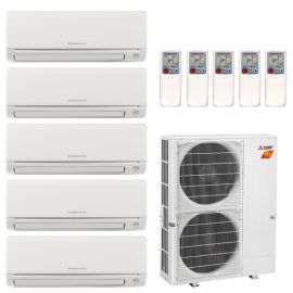 42,000 BTU 19 SEER Mitsubishi Five Zone H2i Hyper Heat Pump System 6+12+12+12+12