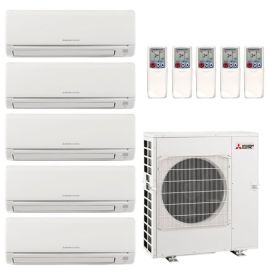 42,000 BTU 19.7 SEER Mitsubishi Five Zone Heat Pump System 6+12+12+12+12