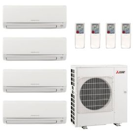 42,000 BTU 19.7 SEER Mitsubishi Quad Zone Heat Pump System 6+6+6+24
